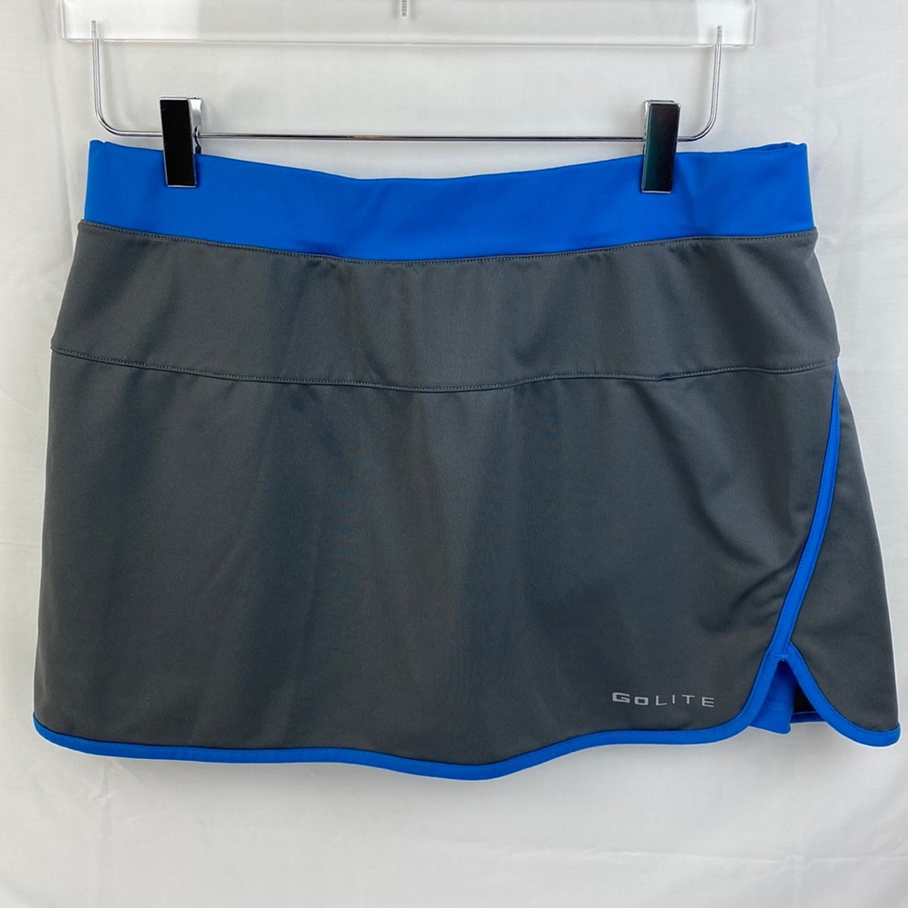 Go Lite Skort Tennis Womens Athletic Siz e Large Excellent Condition Gray & Blue